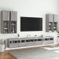 vidaXL Muebles de TV de pared con luces LED 7 piezas gris sonoma vidaXL Muebles de TV de pared con luces LED 7 piezas gris sonoma