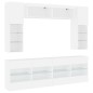 vidaXL Muebles de pared de TV con luces LED 6 piezas blanco