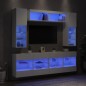 vidaXL Muebles de pared de TV con luces LED 6 piezas blanco