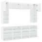 vidaXL Muebles de pared de TV con luces LED 6 piezas blanco