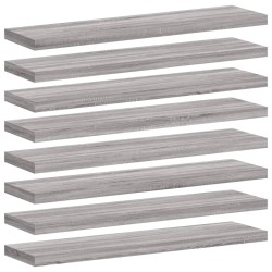 vidaXL Estantes pared 2 uds madera ingeniería gris Sonoma 40x10x1,5 cm