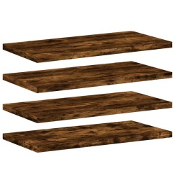 vidaXL Estantes pared 4 uds madera ingeniería roble humo 40x20x1,5 cm