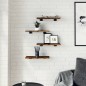 vidaXL Estantes pared 4 uds madera ingeniería roble humo 40x20x1,5 cm vidaXL Estantes pared 4 uds madera ingeniería roble humo 40x20x1,5 cm