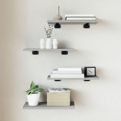 vidaXL Estantes pared 4 uds madera ingeniería gris Sonoma 40x20x1,5 cm