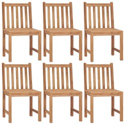 vidaXL Sillas de jardín 6 unidades madera maciza de teca con cojines 
