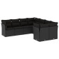vidaXL Set de sofás de jardín 8 piezas y cojines ratán sintético negro vidaXL Set de sofás de jardín 8 piezas y cojines ratán sintético negro