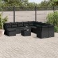 vidaXL Set de sofás de jardín 12 piezas cojines ratán sintético negro vidaXL Set de sofás de jardín 12 piezas cojines ratán sintético negro