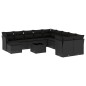 vidaXL Set de sofás de jardín 12 piezas cojines ratán sintético negro vidaXL Set de sofás de jardín 12 piezas cojines ratán sintético negro