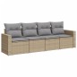 vidaXL Juego de sofás jardín con cojines 4 pzas ratán sintético beige vidaXL Juego de sofás jardín con cojines 4 pzas ratán sintético beige