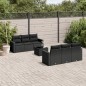 vidaXL Set de comedor de jardín 7 pzas y cojines ratán sintético negro vidaXL Set de comedor de jardín 7 pzas y cojines ratán sintético negro