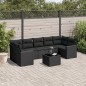 vidaXL Set de sofás de jardín 8 piezas y cojines ratán sintético negro vidaXL Set de sofás de jardín 8 piezas y cojines ratán sintético negro