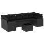 vidaXL Set de sofás de jardín 8 piezas y cojines ratán sintético negro vidaXL Set de sofás de jardín 8 piezas y cojines ratán sintético negro