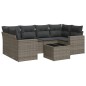 vidaXL Set de sofás de jardín 7 piezas con cojines ratán PE gris vidaXL Set de sofás de jardín 7 piezas con cojines ratán PE gris