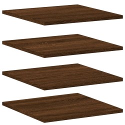 vidaXL Estantes pared 4 uds madera ingeniería marrón roble 40x40x1,5cm