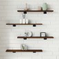 vidaXL Estantes pared 4 uds madera ingeniería marrón roble 60x10x1,5cm
