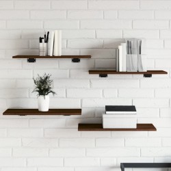 vidaXL Estantes pared 4 uds madera ingeniería marrón roble 60x30x1,5cm