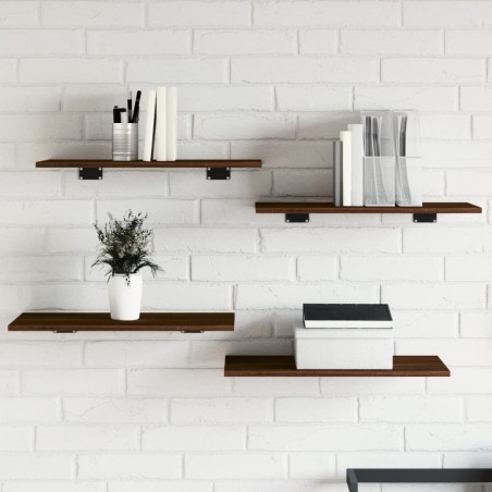 vidaXL Estantes pared 4 uds madera ingeniería marrón roble 60x30x1,5cm