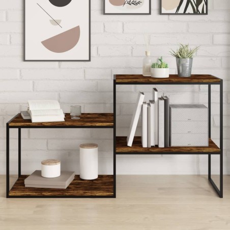 vidaXL Estantes pared 4 uds madera ingeniería roble humo 60x40x1,5 cm