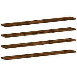 vidaXL Estantes pared 4 uds madera ingeniería roble humo 80x10x1,5 cm