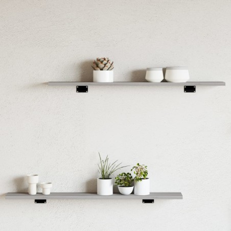 vidaXL Estantes pared 4 uds madera ingeniería gris Sonoma 80x10x1,5 cm