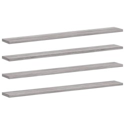 vidaXL Estantes pared 4 uds madera ingeniería gris Sonoma 80x10x1,5 cm