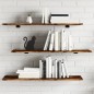 vidaXL Estantes pared 4 uds madera ingeniería roble humo 100x30x1,5 cm vidaXL Estantes pared 4 uds madera ingeniería roble humo 100x30x1,5 cm