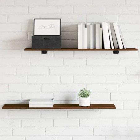 vidaXL Estantes pared 4 uds madera ingeniería marrón 100x20x1,5 cm