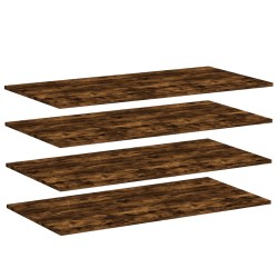 vidaXL Estantes pared 4 uds madera ingeniería roble humo 100x50x1,5 cm