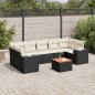 vidaXL Set de sofás de jardín 8 piezas y cojines ratán sintético negro vidaXL Set de sofás de jardín 8 piezas y cojines ratán sintético negro