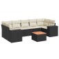 vidaXL Set de sofás de jardín 8 piezas y cojines ratán sintético negro vidaXL Set de sofás de jardín 8 piezas y cojines ratán sintético negro