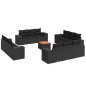 vidaXL Set de sofás de jardín y cojines 13 pzas ratán sintético negro vidaXL Set de sofás de jardín y cojines 13 pzas ratán sintético negro