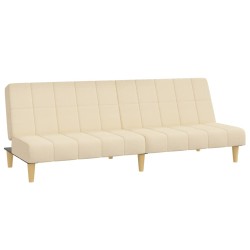 vidaXL Sofá cama de 2 plazas tela color crema