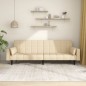 vidaXL Sofá cama de 2 plazas con dos almohadas tela color crema vidaXL Sofá cama de 2 plazas con dos almohadas tela color crema