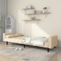 vidaXL Sofá cama de 2 plazas con dos almohadas tela color crema vidaXL Sofá cama de 2 plazas con dos almohadas tela color crema