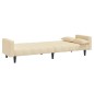 vidaXL Sofá cama de 2 plazas con dos almohadas tela color crema vidaXL Sofá cama de 2 plazas con dos almohadas tela color crema