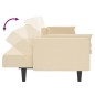 vidaXL Sofá cama de 2 plazas con dos almohadas tela color crema vidaXL Sofá cama de 2 plazas con dos almohadas tela color crema