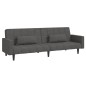 vidaXL Sofá cama de 2 plazas con dos almohadas tela gris oscuro vidaXL Sofá cama de 2 plazas con dos almohadas tela gris oscuro