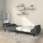 vidaXL Sofá cama de 2 plazas con dos almohadas tela gris oscuro vidaXL Sofá cama de 2 plazas con dos almohadas tela gris oscuro