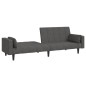 vidaXL Sofá cama de 2 plazas con dos almohadas tela gris oscuro vidaXL Sofá cama de 2 plazas con dos almohadas tela gris oscuro