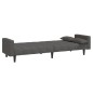 vidaXL Sofá cama de 2 plazas con dos almohadas tela gris oscuro vidaXL Sofá cama de 2 plazas con dos almohadas tela gris oscuro