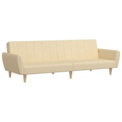 vidaXL Sofá cama de 2 plazas tela color crema