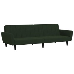 vidaXL Sofá cama de 2 plazas terciopelo verde oscuro