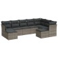 vidaXL Set de muebles de jardín 9 pzas y cojines ratán sintético gris vidaXL Set de muebles de jardín 9 pzas y cojines ratán sintético gris