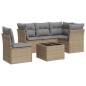 vidaXL Juego de sofás jardín con cojines 6 pzas ratán sintético beige vidaXL Juego de sofás jardín con cojines 6 pzas ratán sintético beige