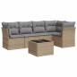 vidaXL Juego de sofás jardín con cojines 6 pzas ratán sintético beige vidaXL Juego de sofás jardín con cojines 6 pzas ratán sintético beige