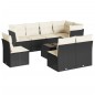 vidaXL Set de sofás de jardín 8 piezas y cojines ratán sintético negro vidaXL Set de sofás de jardín 8 piezas y cojines ratán sintético negro
