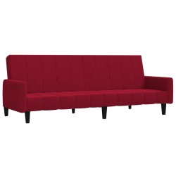 vidaXL Sofá cama de 2 plazas terciopelo color vino tinto