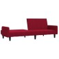 vidaXL Sofá cama de 2 plazas terciopelo color vino tinto vidaXL Sofá cama de 2 plazas terciopelo color vino tinto