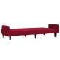 vidaXL Sofá cama de 2 plazas terciopelo color vino tinto vidaXL Sofá cama de 2 plazas terciopelo color vino tinto
