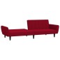 vidaXL Sofá cama de 2 plazas terciopelo color vino tinto vidaXL Sofá cama de 2 plazas terciopelo color vino tinto